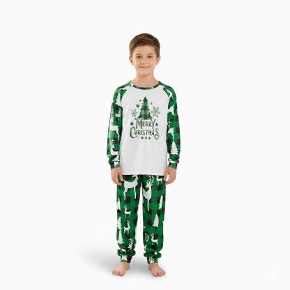Merry Christmas Tree Design Family Matching Pajama Set