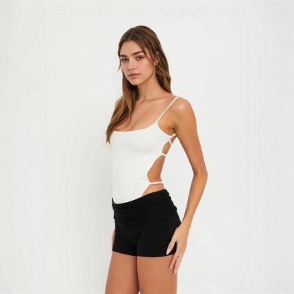 Minimal Side Strap Cutout Bodysuit