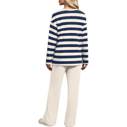 Lounge Sets for Women 2 Piece V Neck Button Matching Sweatsuit Loungewear