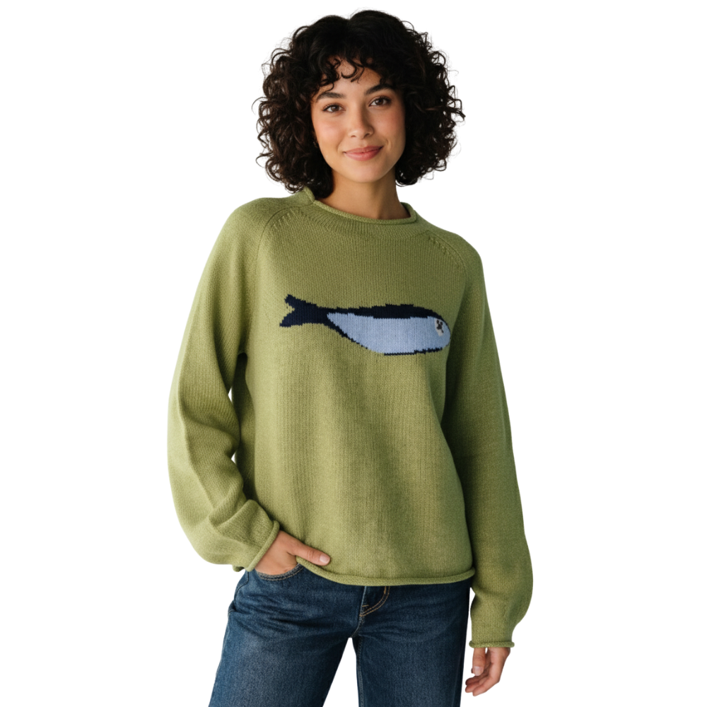 Olive Knit Fisherman Sweater