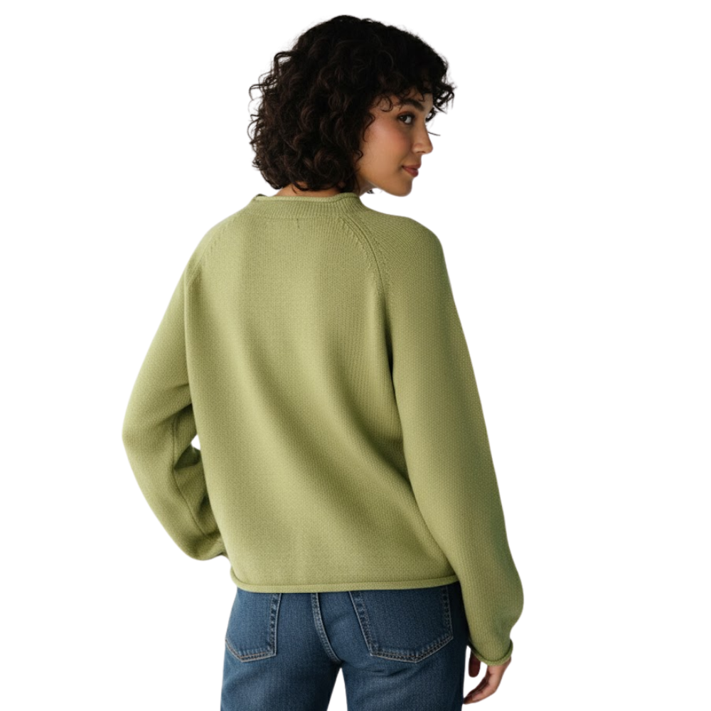 Olive Knit Fisherman Sweater