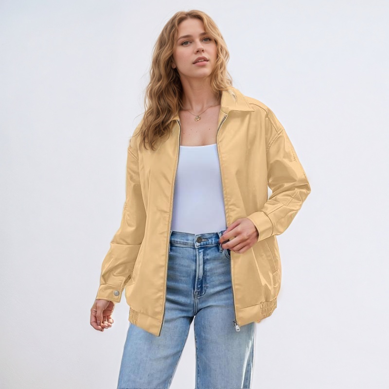 Oversized Faux Leather Jacket for Women