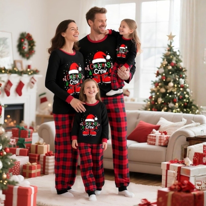 Plaid Christmas Crew Printed Family Matching Pajama Set