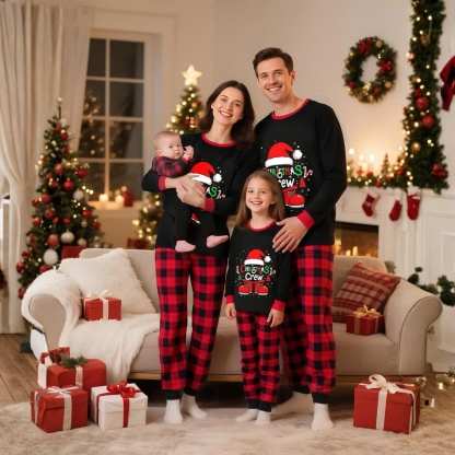 Plaid Christmas Crew Printed Family Matching Pajama Set