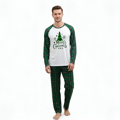 Merry Christmas Plaid Family Matching Pajama Set