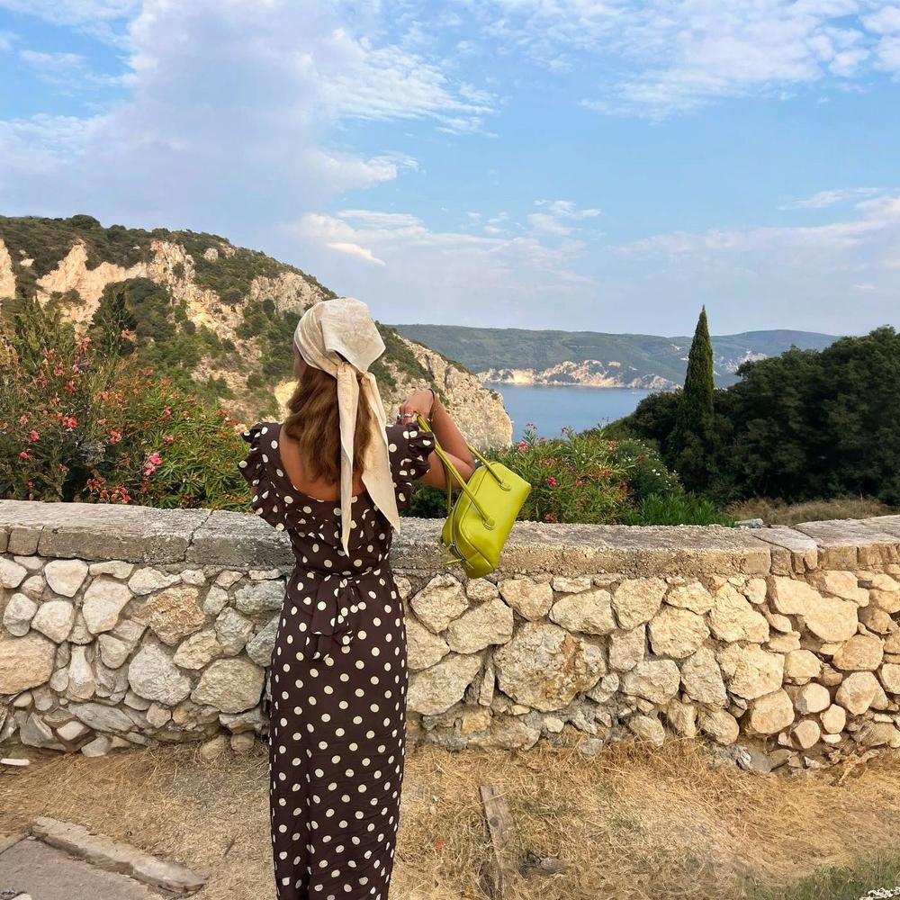 Polka Dot Maxi Dress With Elegant Tie Strap Design