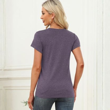 Women's Short Sleeve Tops Summer T-Shirts Round Neck Causal Fashion