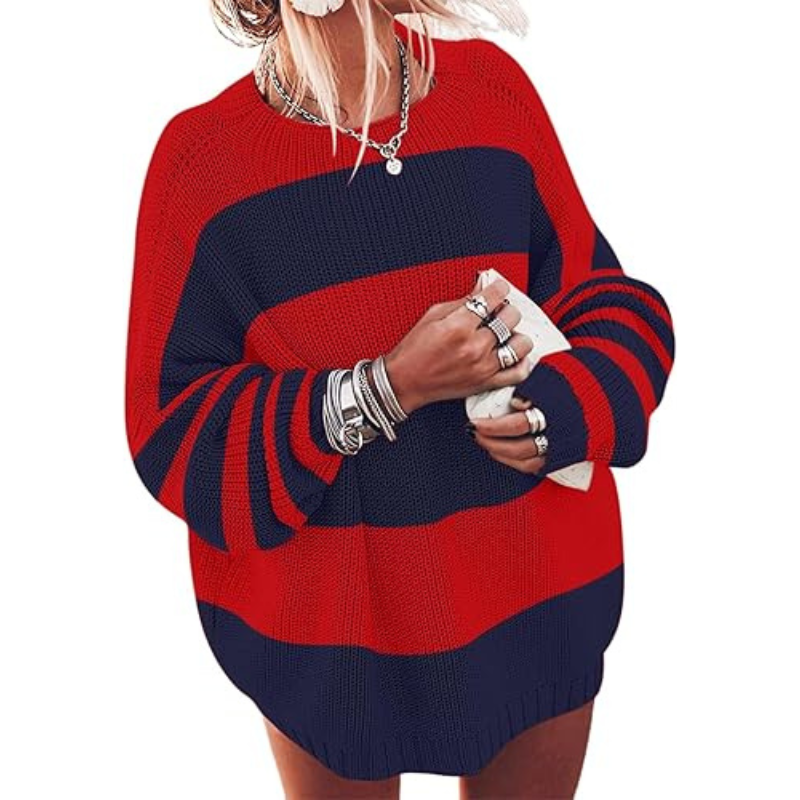 Womens Oversized Batwing Sleeve Mock Neck Pullover Sweater