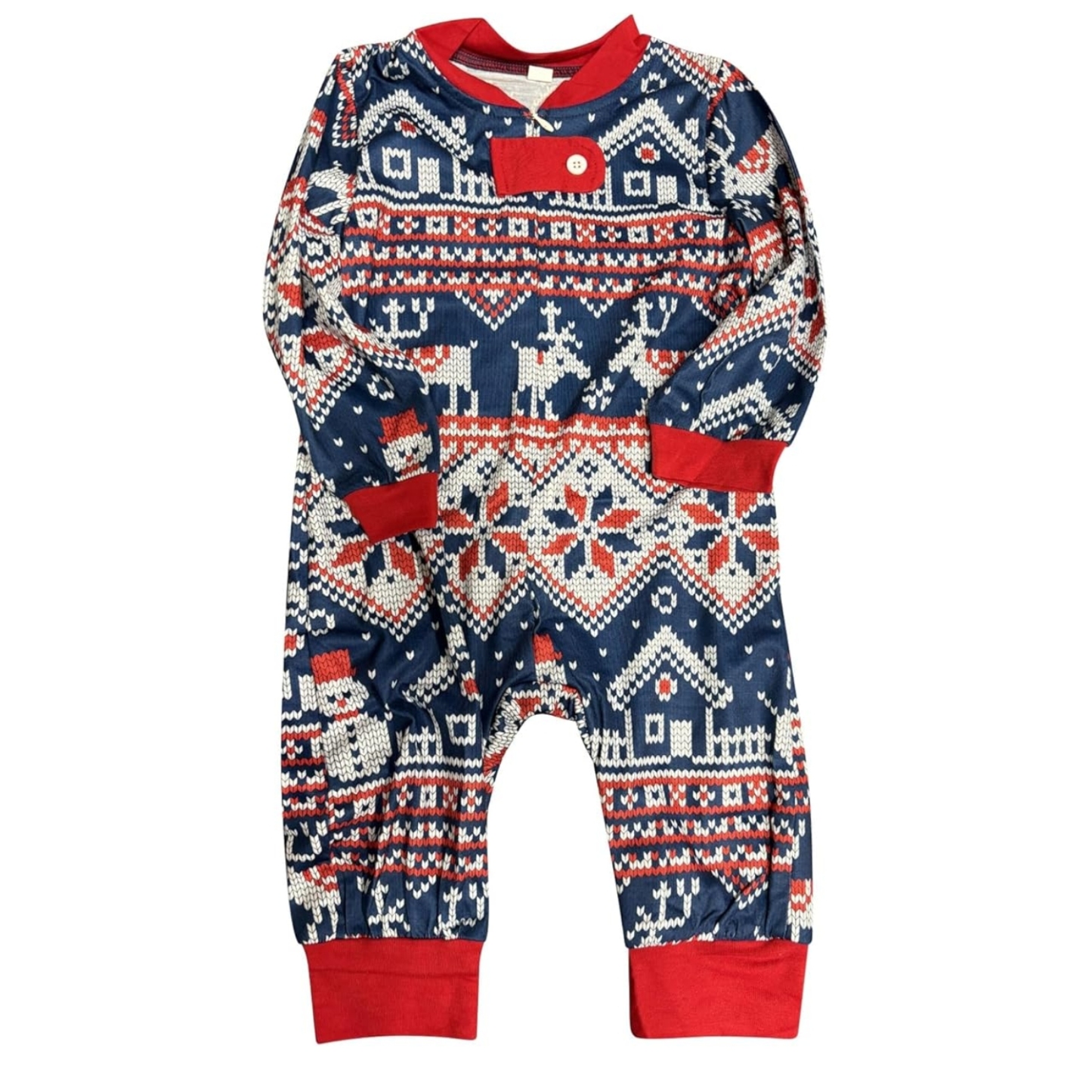 Reindeer And Snowflake Printed Family Matching Christmas Pajama Set
