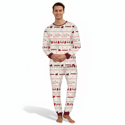 Reindeer Snowflake Christmas Pattern Family Matching Pajama Set