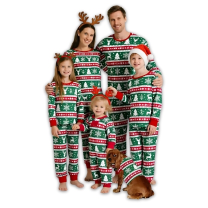 Snowflake Printed Cozy Family Matching Christmas Pajama Set