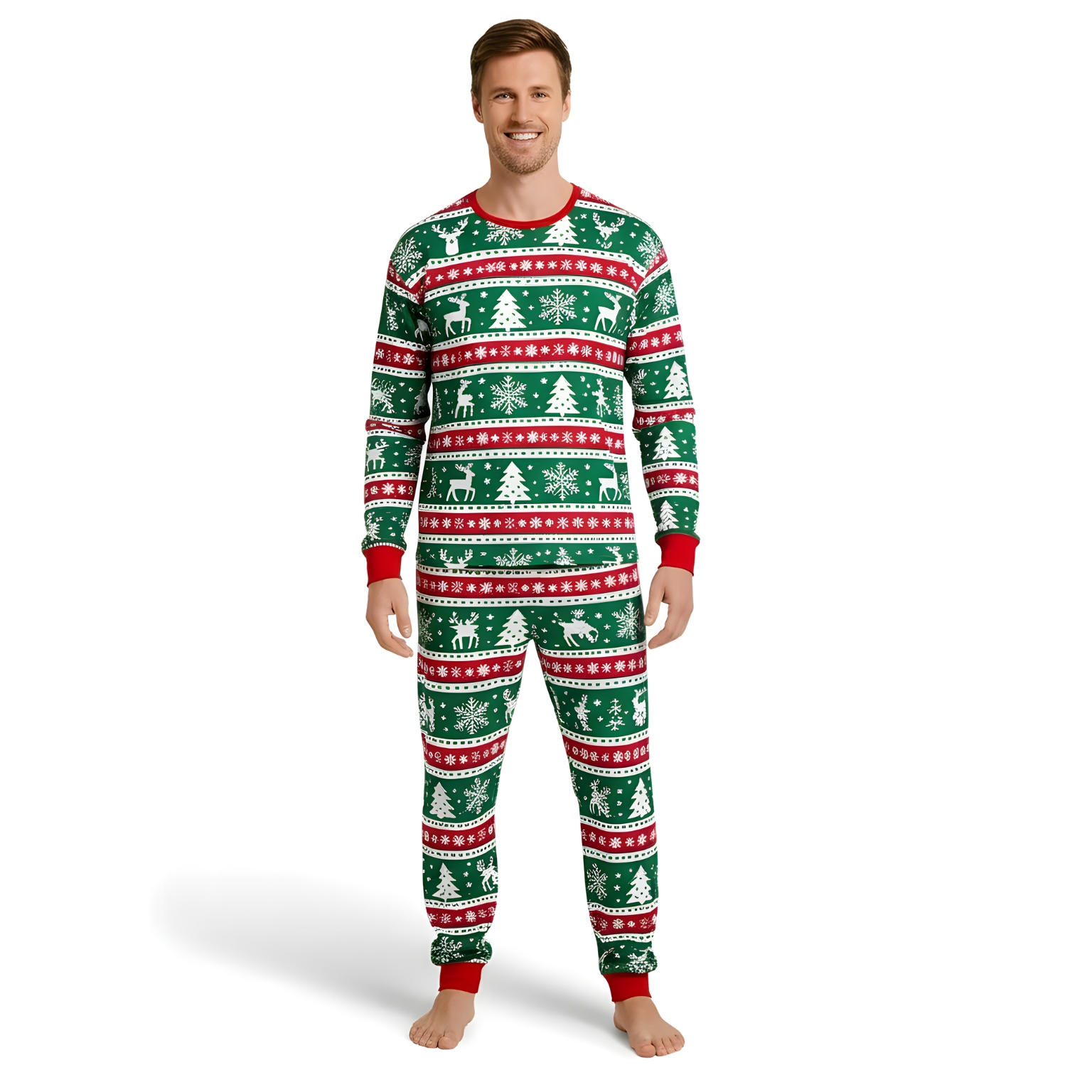 Snowflake Printed Cozy Family Matching Christmas Pajama Set