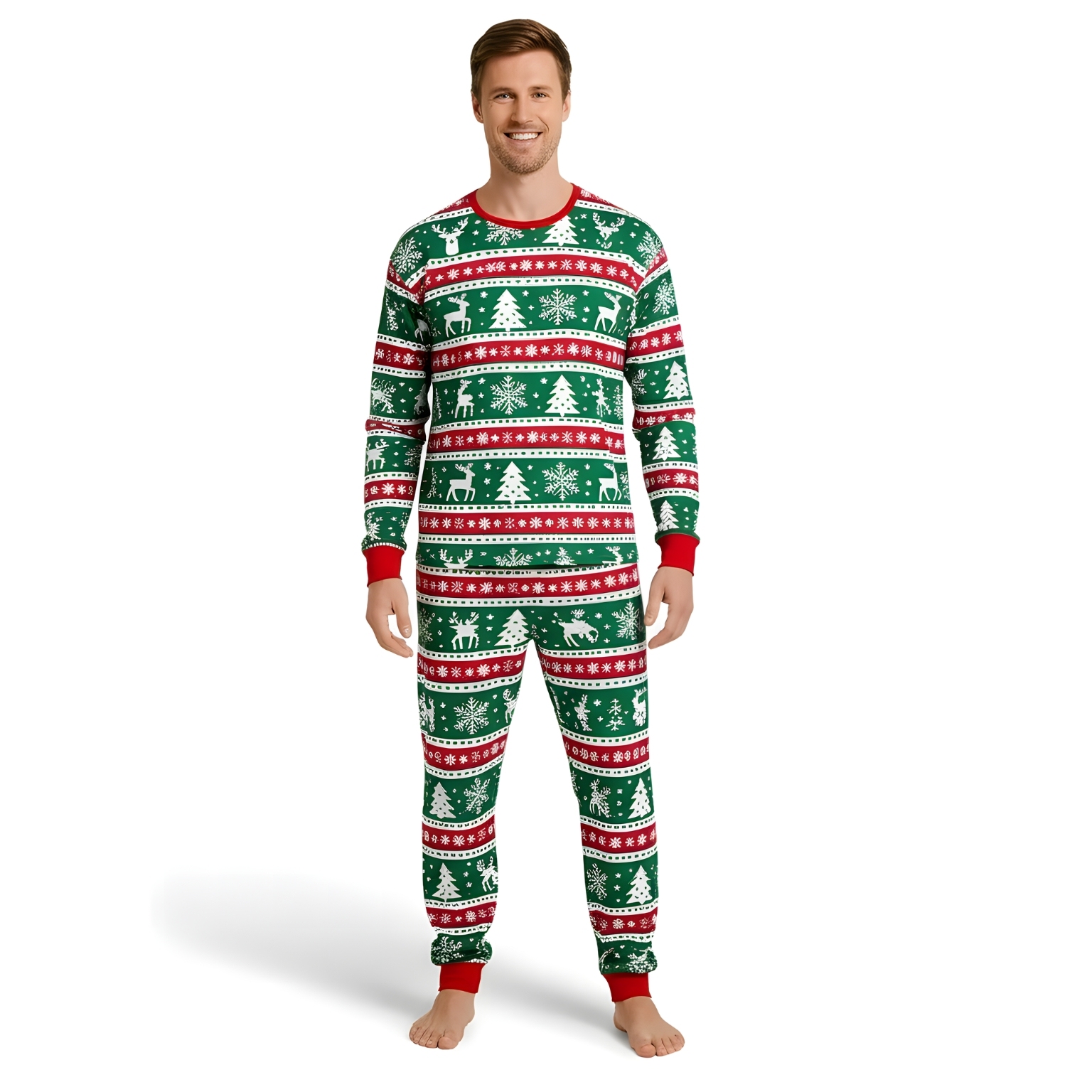 Snowflake Printed Cozy Family Matching Christmas Pajama Set