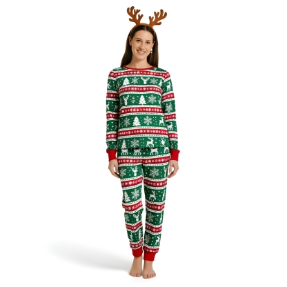 Snowflake Printed Cozy Family Matching Christmas Pajama Set