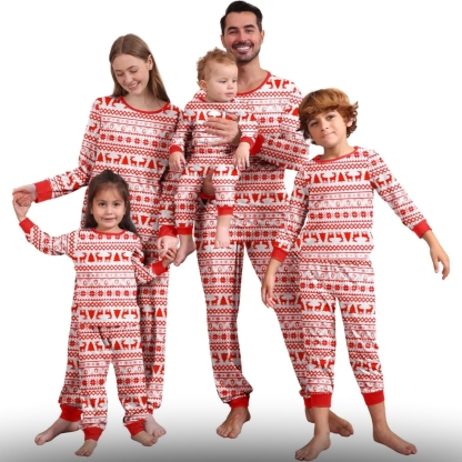 Snowflakes And Stars Design Matching Family Christmas Pajamas