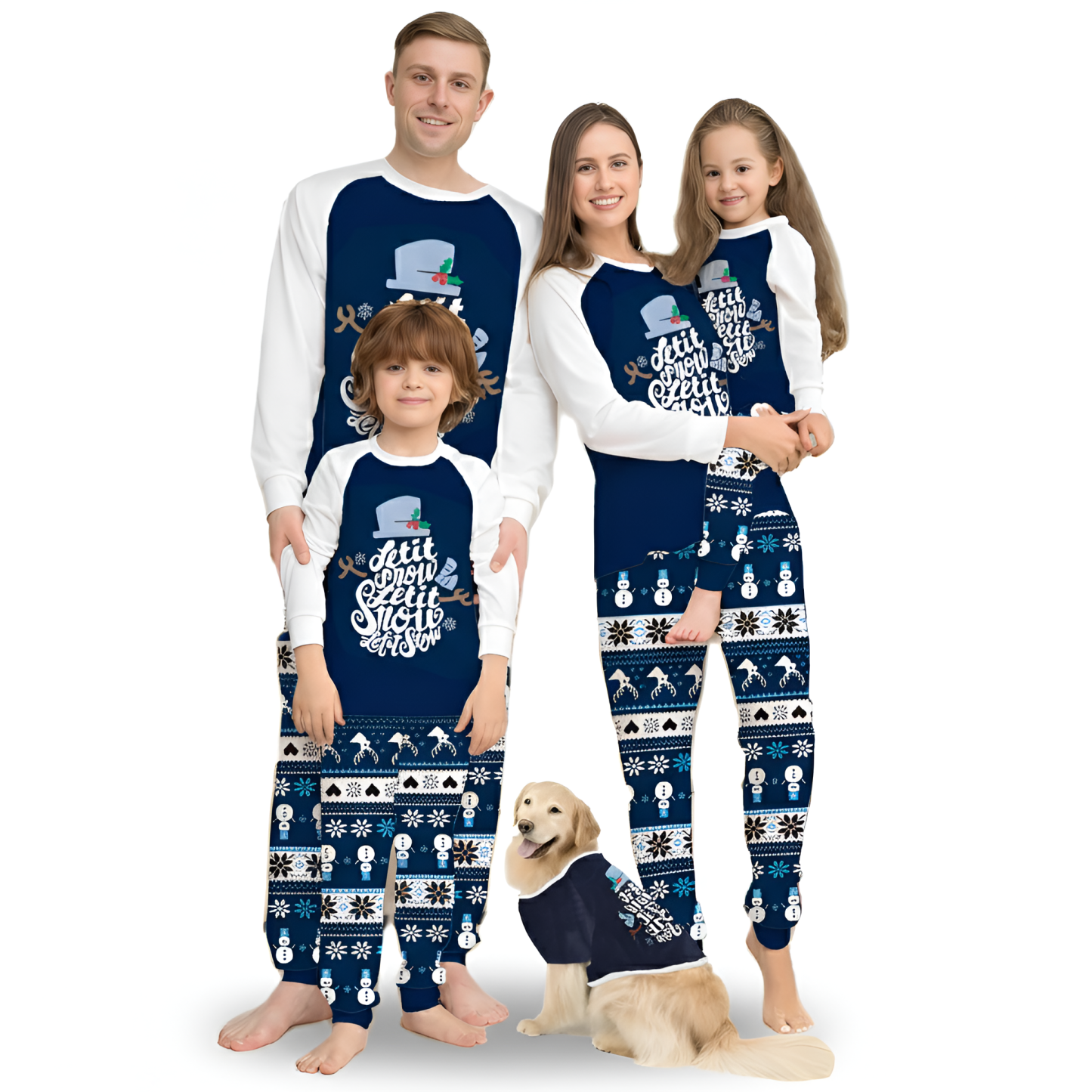 Snowman Blue Christmas Family Matching Pajama Sets