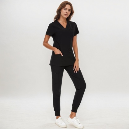 Stretch Scrubs Top And Jogger Pant With 10 Pockets