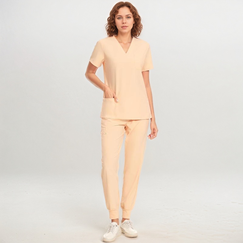 Stretch Scrubs Top And Jogger Pant With 10 Pockets