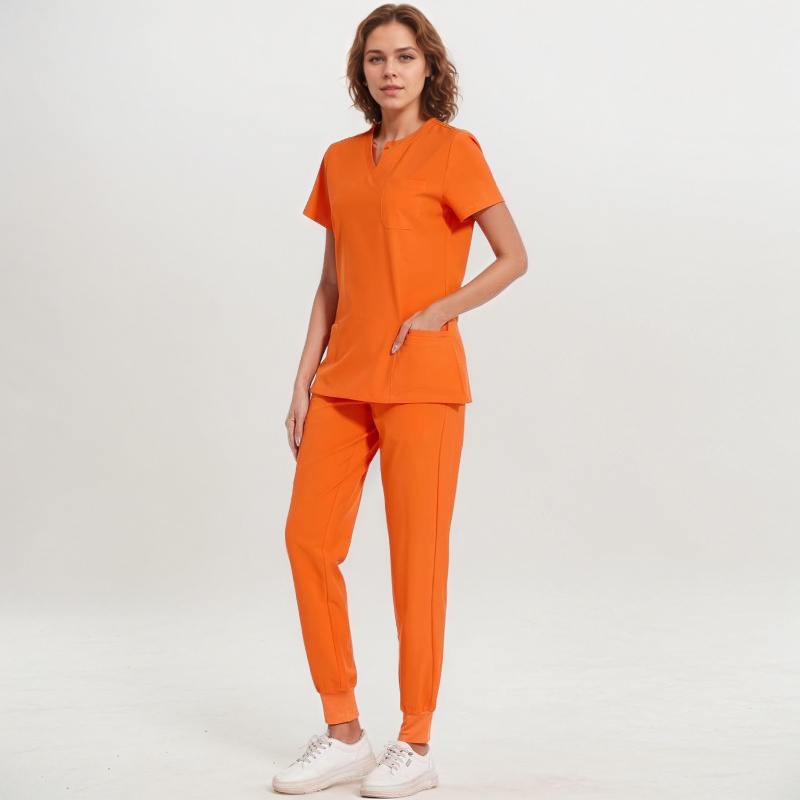 Stretch Scrubs Top And Jogger Pant With 10 Pockets