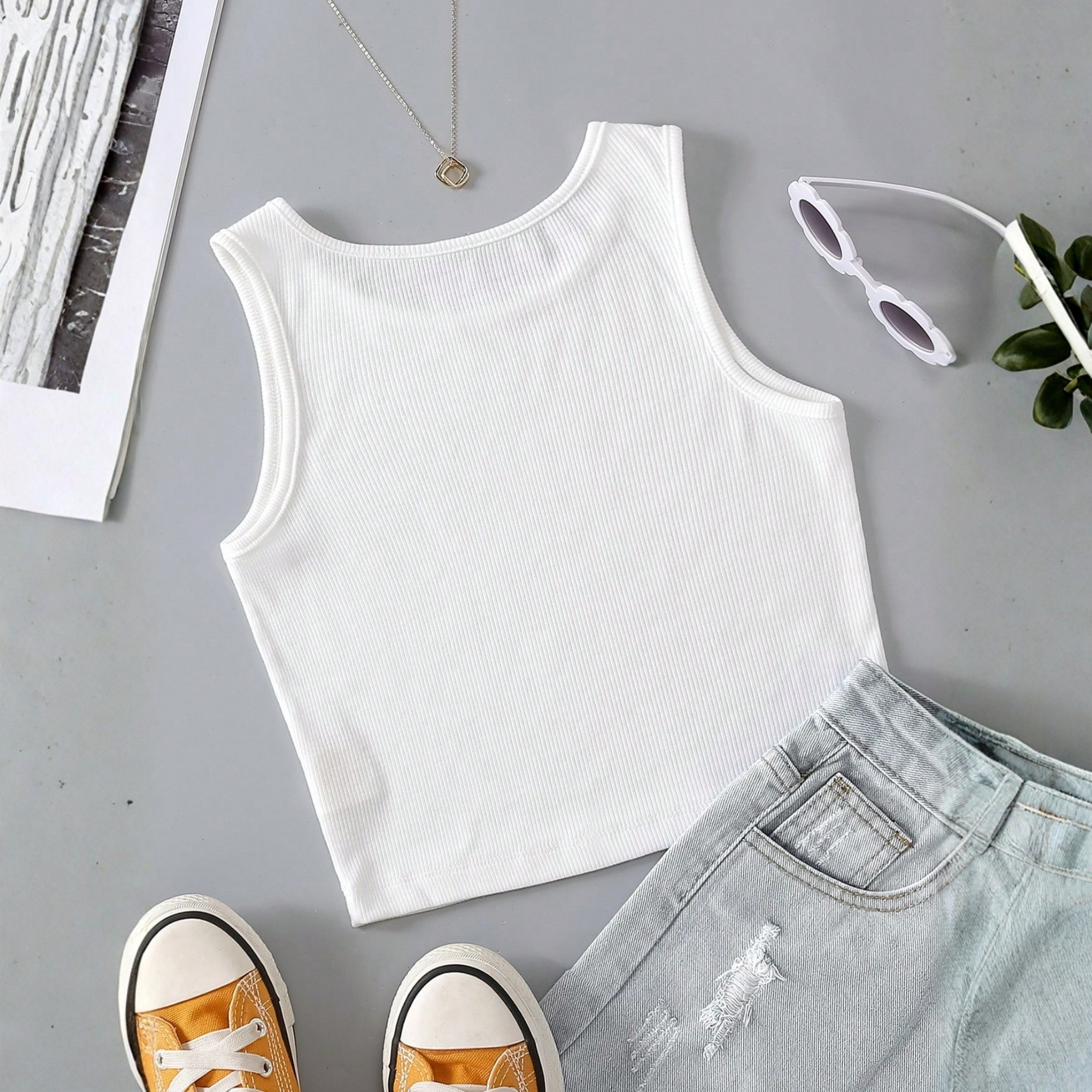 Summer Cropped Tank Top For Everyday Casual Wear