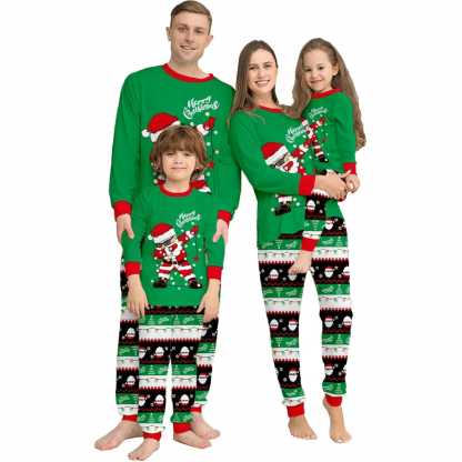 Swag Santa Design Matching Family Christmas Pajamas With Long Sleeve Tops And Loungewear