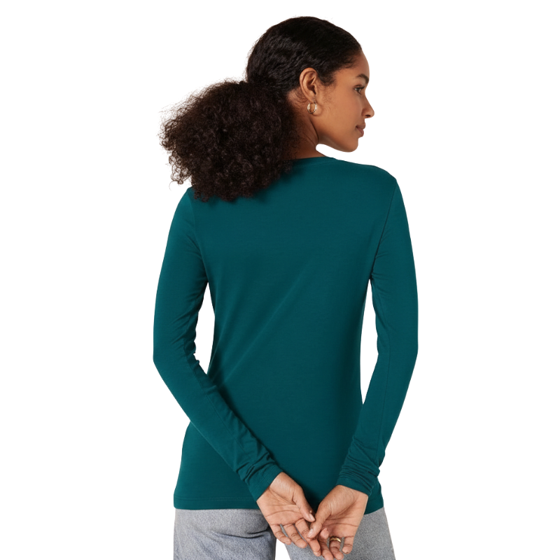 Women Long Sleeve Crewneck T Shirt Regular Fit Casual Top