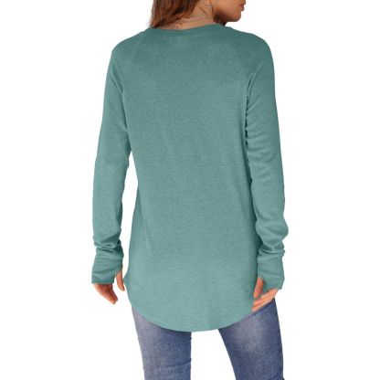 Women's Tunic Tops Long Sleeve Thumb Hole Shirts Crew Neck