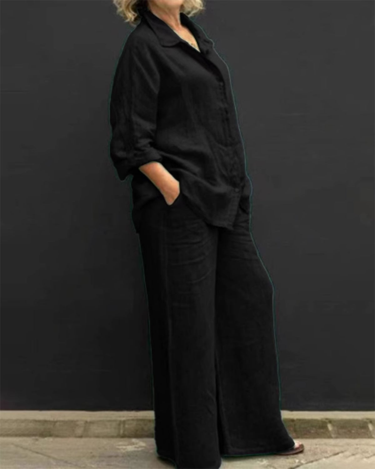 Two Pieces Long Sleeve Suits-Comfy Blouse