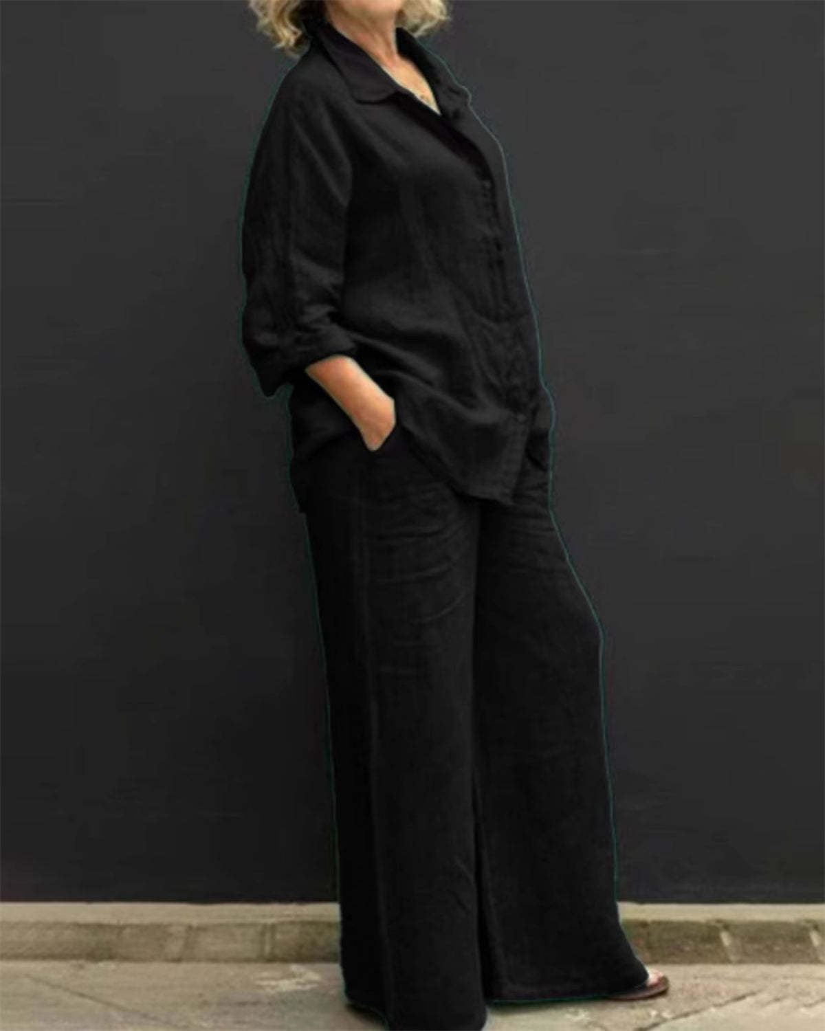 Two Pieces Long Sleeve Suits-Comfy Blouse