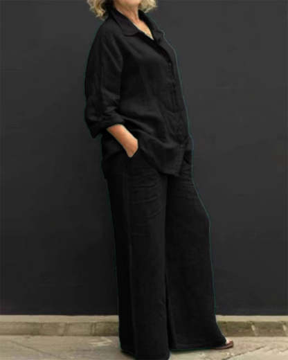 Two Pieces Long Sleeve Suits-Comfy Blouse