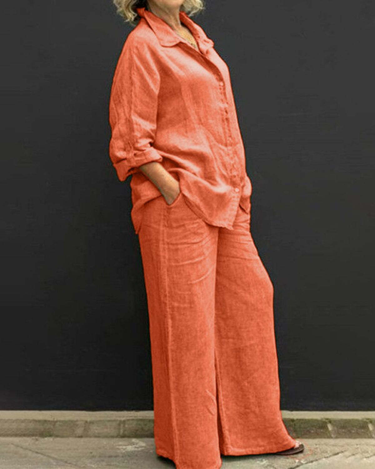 Two Pieces Long Sleeve Suits-Comfy Blouse