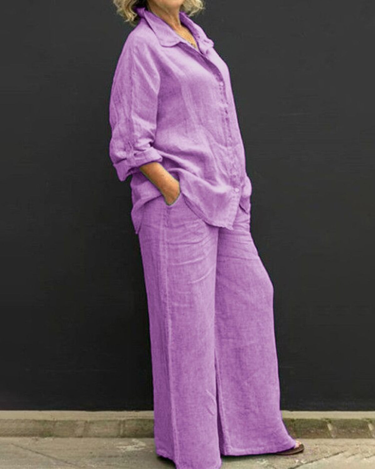 Two Pieces Long Sleeve Suits-Comfy Blouse