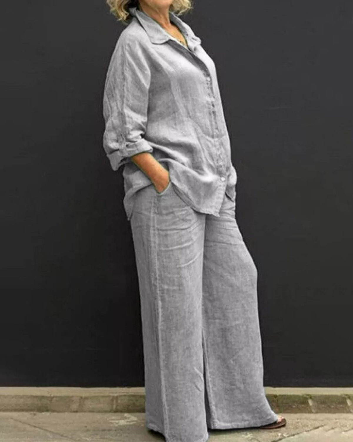 Two Pieces Long Sleeve Suits-Comfy Blouse