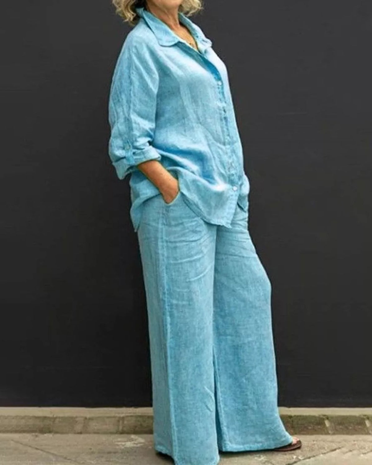 Two Pieces Long Sleeve Suits-Comfy Blouse