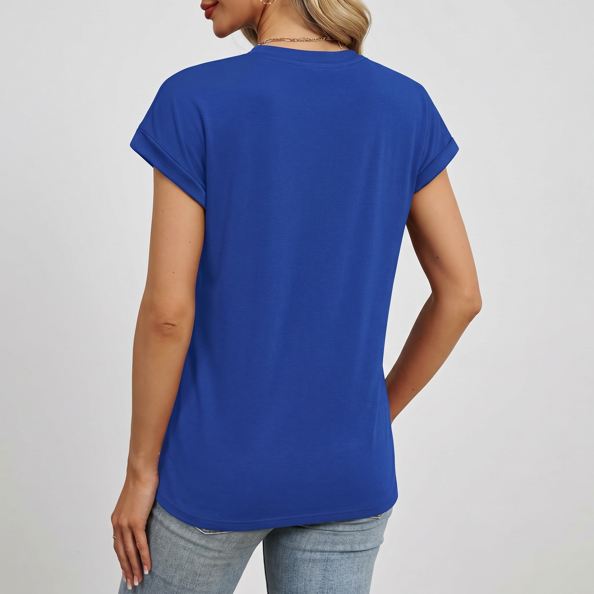 Short Sleeve Shirts Crew Tunic Blouses For Summer 