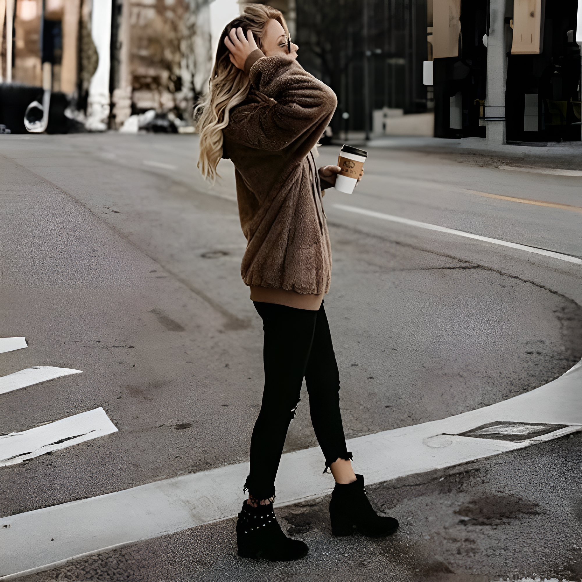 Oversized Long Sleeve Pullover Hoodies With Pocket For Women