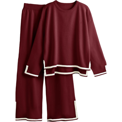 Womens  Outfits Long Sleeve Knit Sweater Lounge Sets Tracksuits