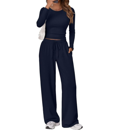 Women's 2 Piece Matching Lounge Set Long Sleeve
