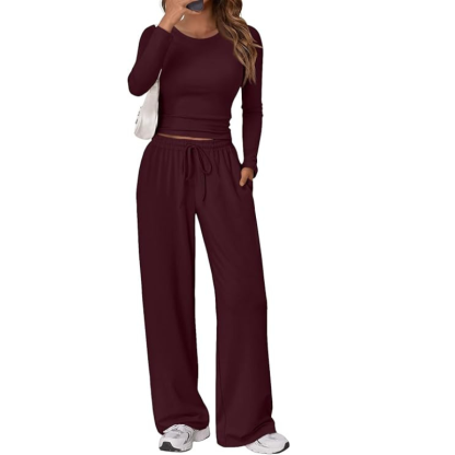 Women's 2 Piece Matching Lounge Set Long Sleeve