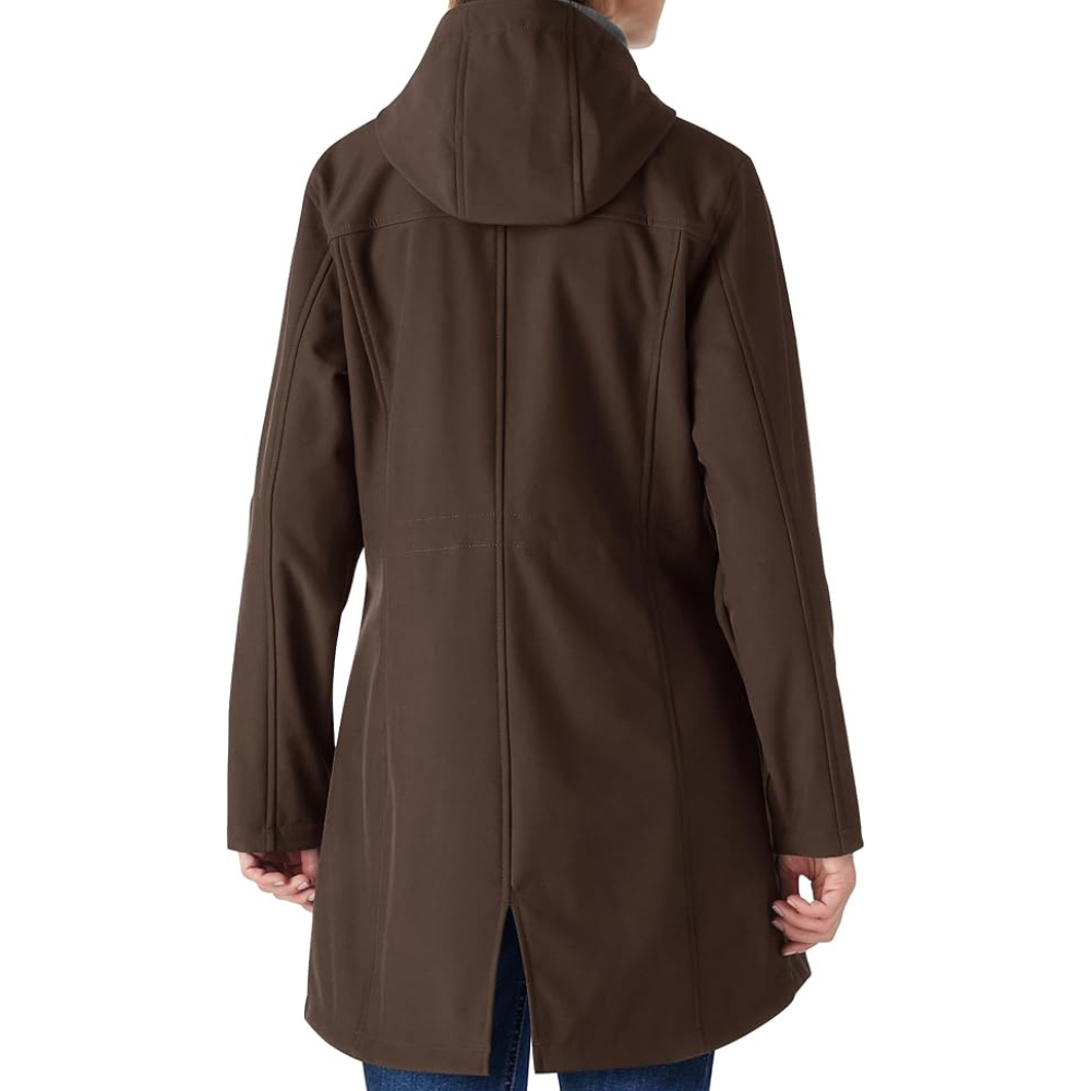 Women Lightweight Waterproof Fleece Lined Hooded Softshell Rain Jacket