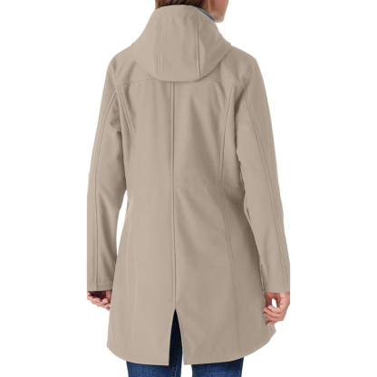 Women Lightweight Waterproof Fleece Lined Hooded Softshell Rain Jacket