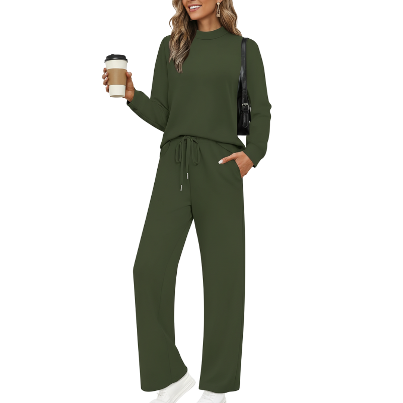 Two Piece Sets For Women Mock Neck Matching Sets Loungewear Fall Clothes