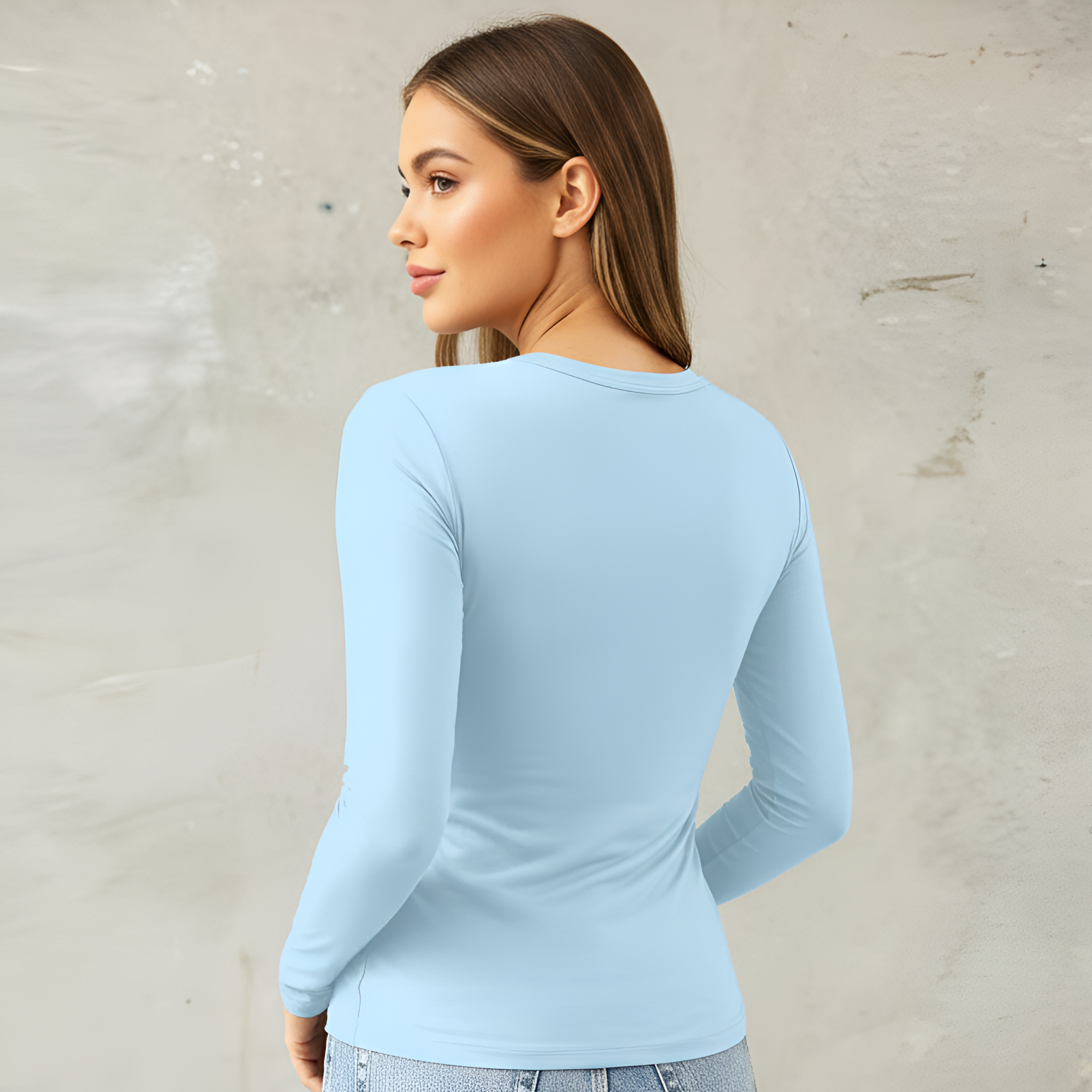 Slim Fit Cropped Design Long Sleeve Top For Women