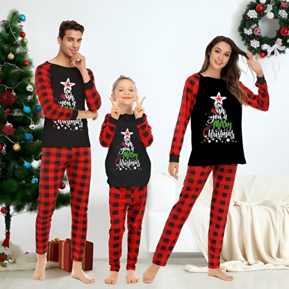 We Wish You a Merry Christmas Printed Family Matching Pajama Set