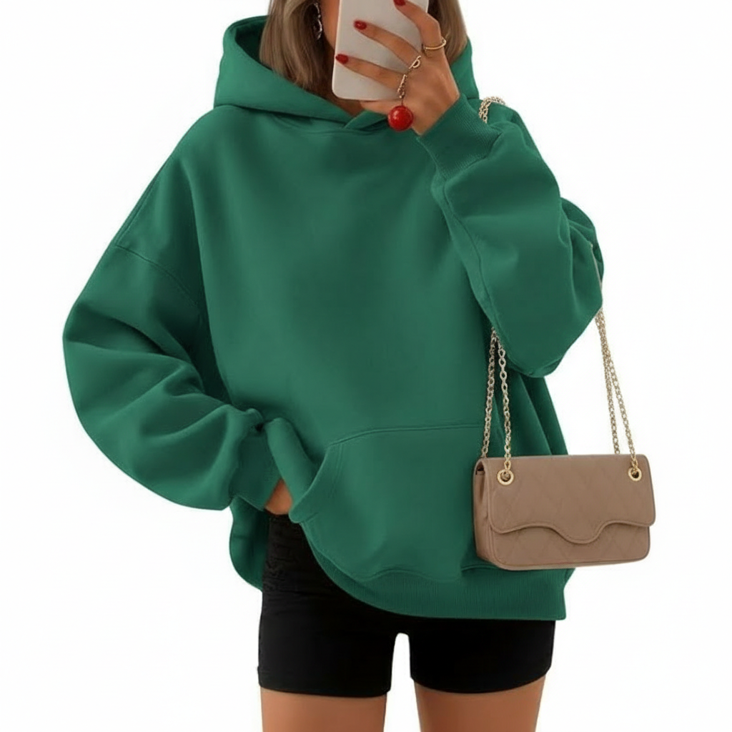 Oversized Fleece Hoodie With Pockets For Women