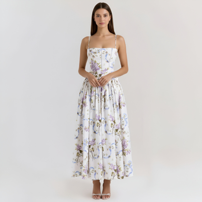 Floral Print Maxi Dress With Spaghetti Straps