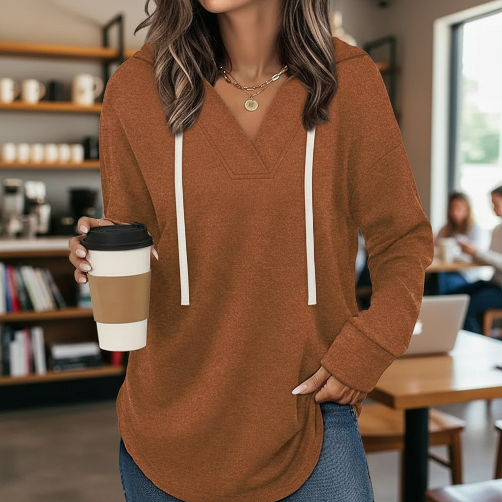 Casual Fall Hoodie Top With Oversized Fit For Women