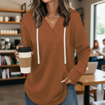 Casual Fall Hoodie Top With Oversized Fit For Women