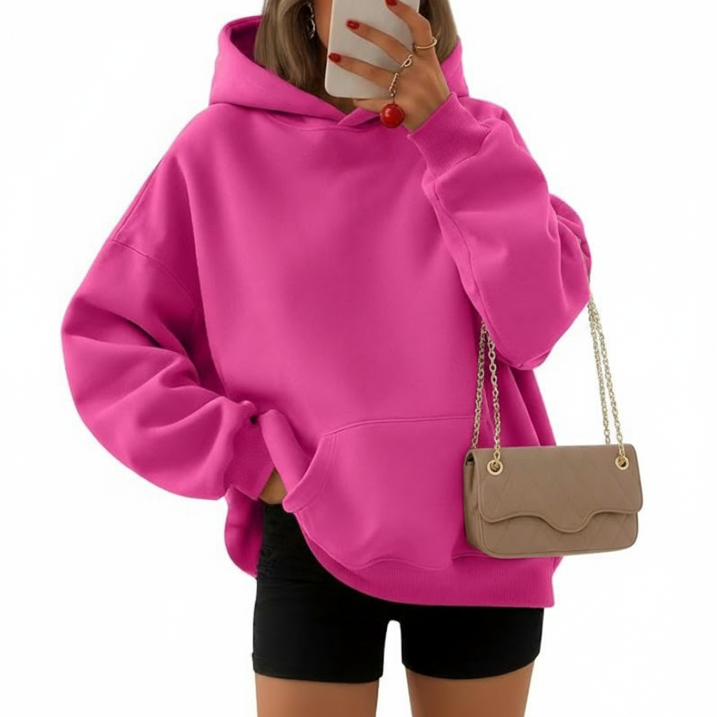 Oversized Fleece Hoodie With Pockets For Women
