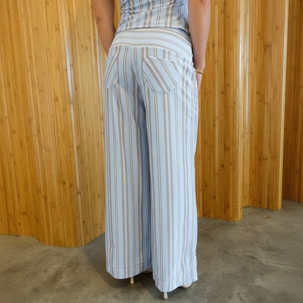 Striped Design Two Piece Summer Outfit For Women